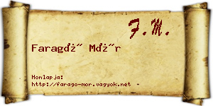 Faragó Mór névjegykártya